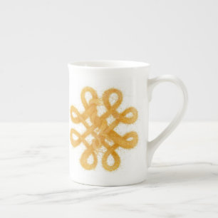 Taza de porcelana ósea NUDO CÉLTICO DORADO