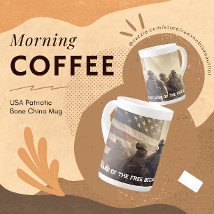 Taza de porcelana ósea patriótica de EE. UU.