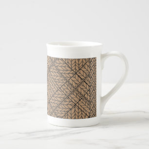 Taza de porcelana ósea TAN ARGYLE KNIT