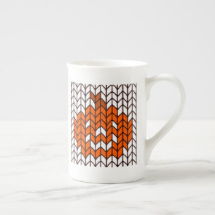 Taza de porcelana ósea tejida de JACK-O-LANTERN