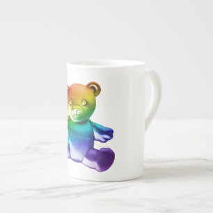 Taza De Porcelana Osito de peluche de metal cepillado SlipperyJoe's 