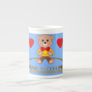 Taza De Porcelana Oso de peluche azul