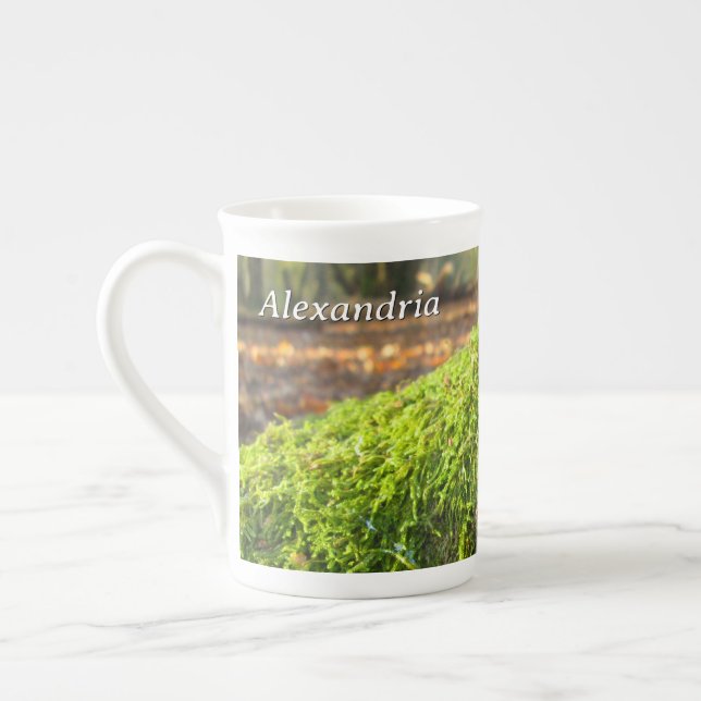Taza De Porcelana Otoño Moss en el Sol Dorado - Personalizado (Izquierda)