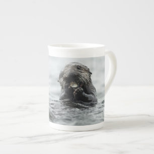 Taza De Porcelana Otter marino adorable