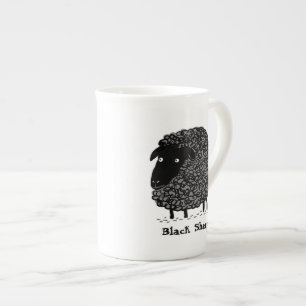 Taza De Porcelana Oveja negra con texto Personalizado