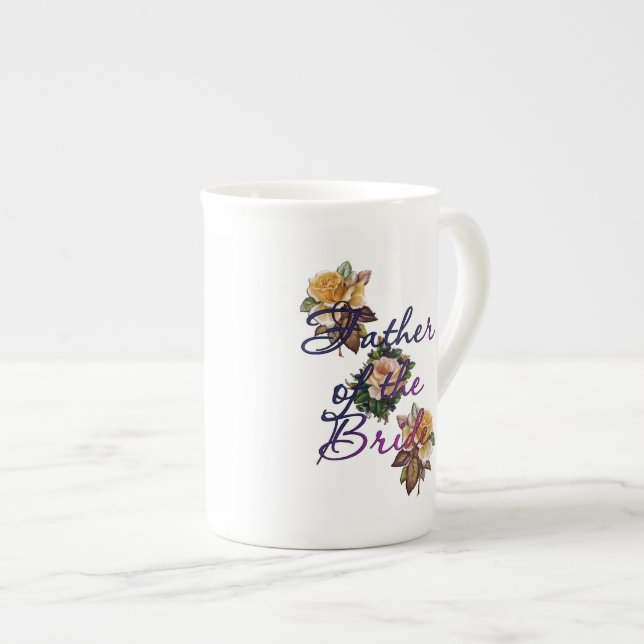 Taza De Porcelana Padre De La Floral De Novia (Derecha)