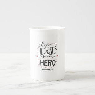 Taza De Porcelana Padre, papá, mi héroe
