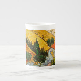 Taza De Porcelana Paisaje con House y PloughmaVincent van Gogh