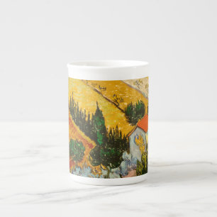 Taza De Porcelana Paisaje con House y PloughmaVincent van Gogh
