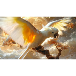 Taza De Porcelana Paisaje de fantasía de Cockatoo Parrot