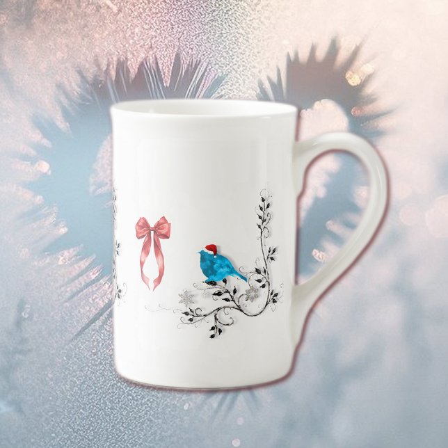 Taza De Porcelana Pájaro azul en Navidad (Subido por el creador)