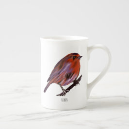 Taza De Porcelana Pájaro del petirrojo