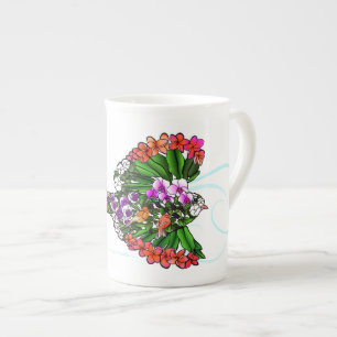 Taza De Porcelana Pájaros tropicales hermosos en amor