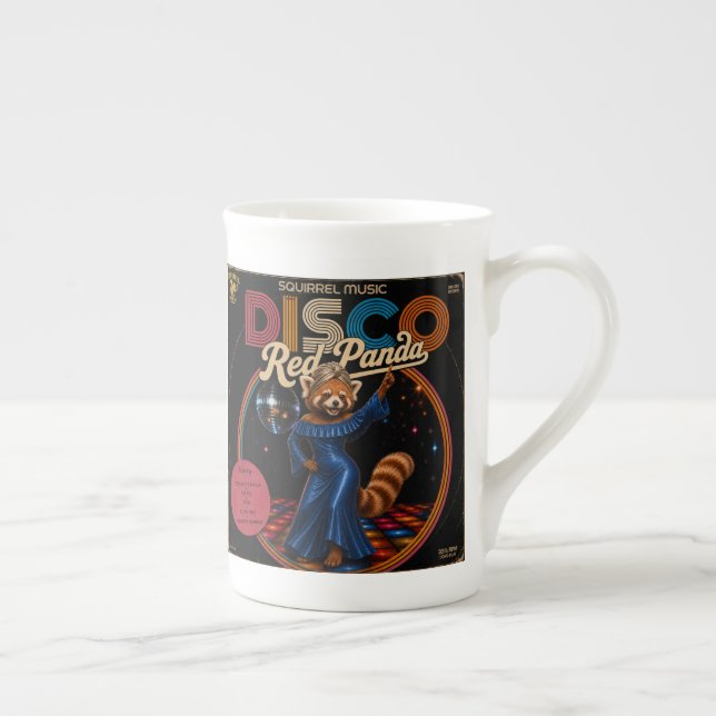Taza De Porcelana Panda Roja Disco  (Derecha)