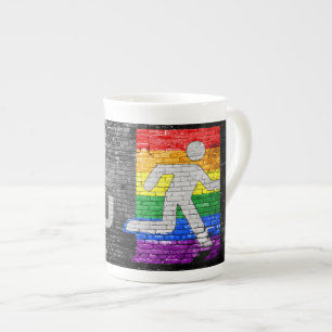 Taza De Porcelana Panel de colores del orgullo arcoíris urbano de Sl