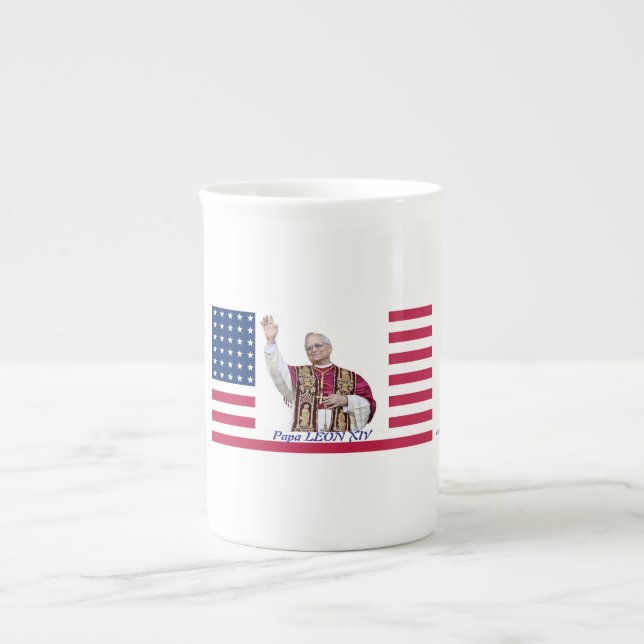 TAZA DE PORCELANA PAPA LÉON XIV (Frente)