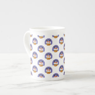Taza De Porcelana Papá Noel en chimenea, nieve, Navidad, Año Nuevo