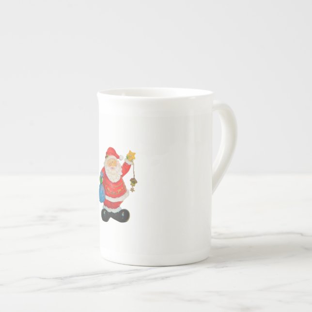 Taza De Porcelana Papá Noel lindo Papá Noel Navidad Kris Kringle (Derecha)