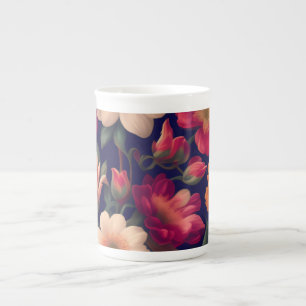 Taza De Porcelana Papel de pared con motivos florales