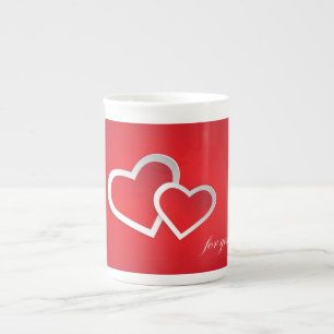 Taza De Porcelana Para el diseño de corazones El día de San Valentín
