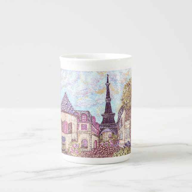 Taza De Porcelana París inspiró puntillismo en la música china (Frente)