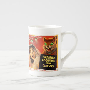 Taza De Porcelana Parodia de Ardilla del Espacio Exterior