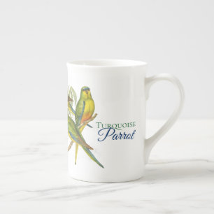 Taza De Porcelana Parrot turquesa vintage Mug