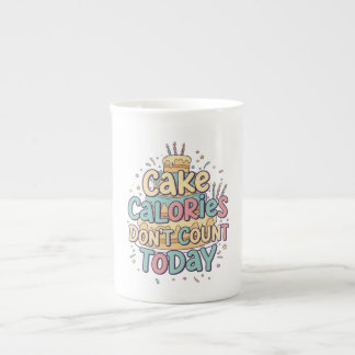 Taza De Porcelana Pastel de Cumpleaños Divertido - Las Calorías No C
