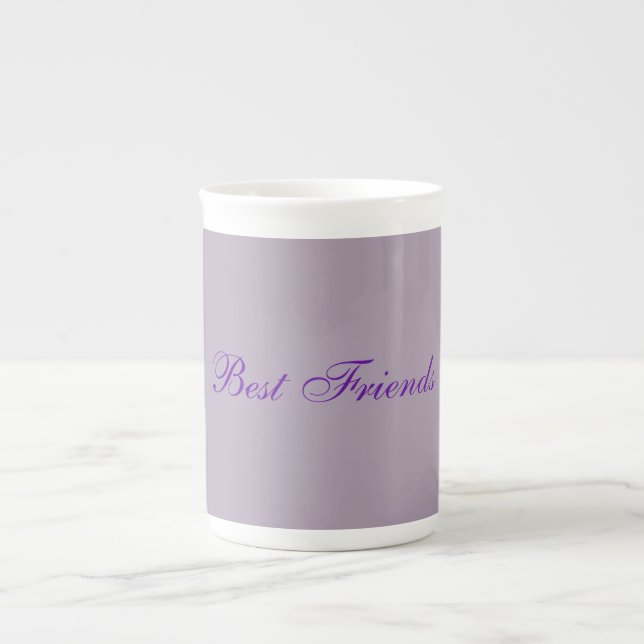 Taza De Porcelana Pastel Mauve Mejor Amigos China Mug (Frente)