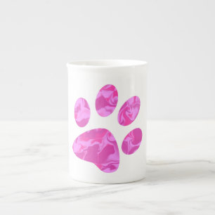 Taza De Porcelana Pata rosa de camuflaje