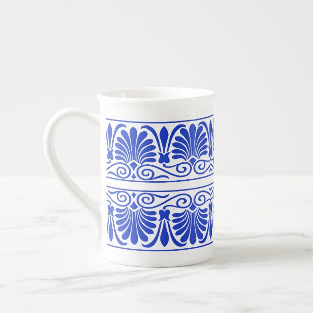 Taza De Porcelana Patrón árabe del Mediterráneo griego Azul (Izquierda)