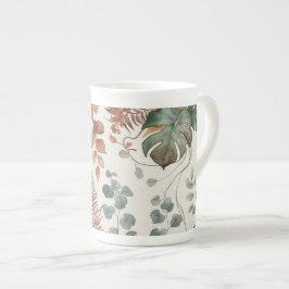 Taza De Porcelana Patrón botánico boho sin fisuras Flores