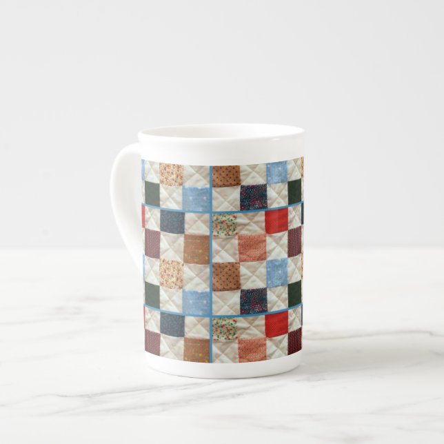 Taza De Porcelana Patrón colgante de tejido de mosaico (Izquierda)
