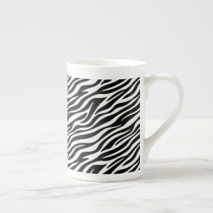 Taza De Porcelana Patrón continuo de rayas de cebra Impresión de ani