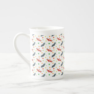 Taza De Porcelana Patrón de bayas, arándano rojo, arándano azul, fru