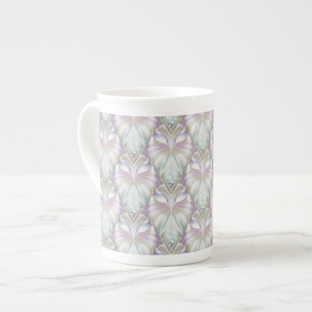 Taza De Porcelana Patrón de búho Oracle púrpura Pastel (Izquierda)