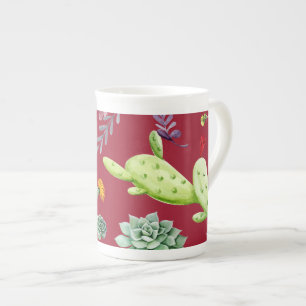 Taza De Porcelana Patrón de cactus 4