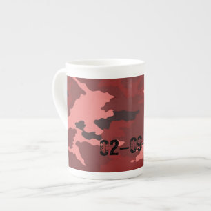 Taza De Porcelana Patrón de camuflaje rojo camuflaje rosa granate