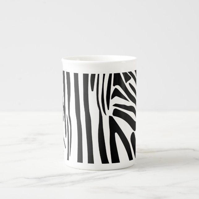 Taza De Porcelana Patrón de cebra (Frente)