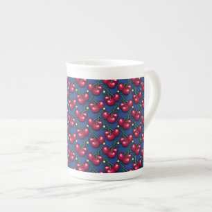 Taza De Porcelana Patrón de cerezas