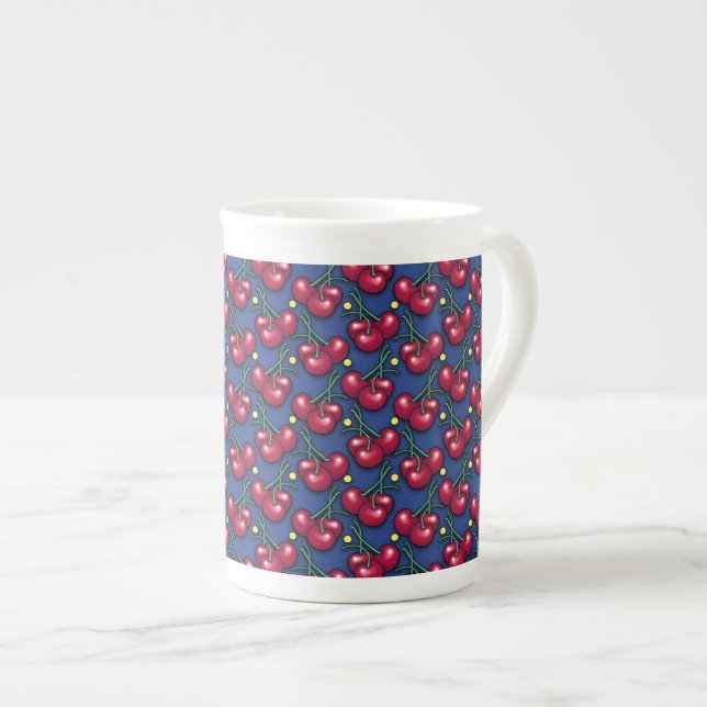 Taza De Porcelana Patrón de cerezas (Derecha)