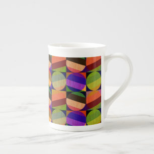 Taza De Porcelana Patrón de color de inspiración vintage