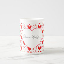 Patrón de Corazones Minimalistas con Nombre Person