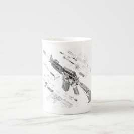 Taza De Porcelana Patrón de desgaste del rifle M4