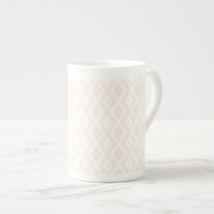 Taza De Porcelana Patrón de diamante beige y blanco