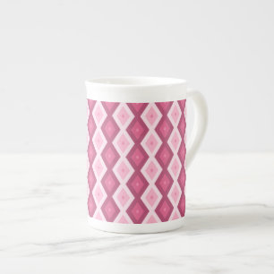Taza De Porcelana Patrón de diamante rosa