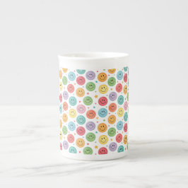 Taza De Porcelana Patrón de Emoji Sonriente