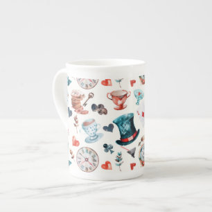 Taza De Porcelana Patrón de Fiesta de Té en el País de las Maravilla