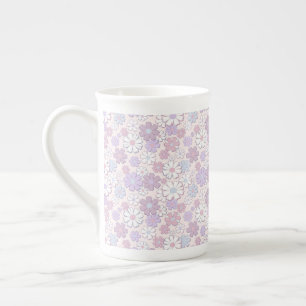 Taza De Porcelana Patrón de Flor Y2K