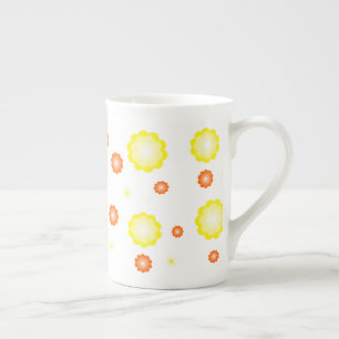 Taza De Porcelana Patrón de flores de margarita de color